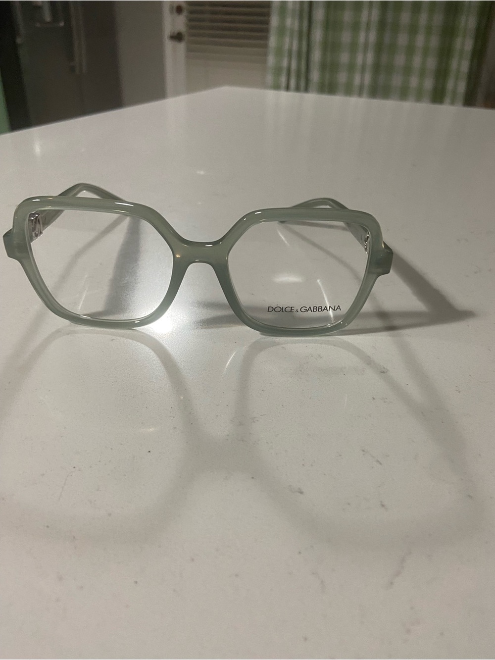 Dolce & Gabbana Women's Pale Mint Geometric Acetate Glasses new without tags
